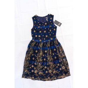 ISKA London Blue and Gold Dress